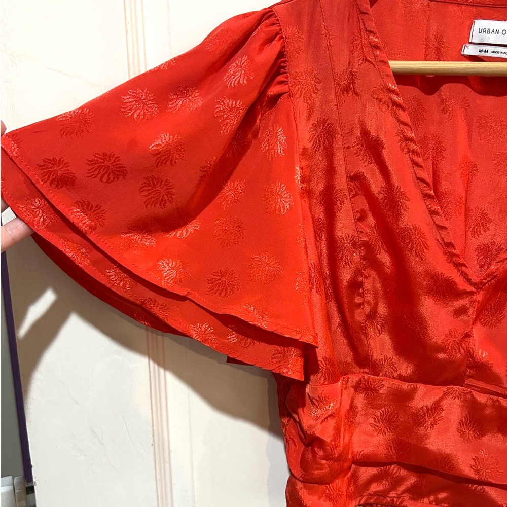 {Urban Outfitters} Red Satin Crop Top - Picture 2 of 8